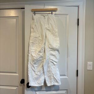 Aritzia White Cargo Jumpsuit-Style Pants